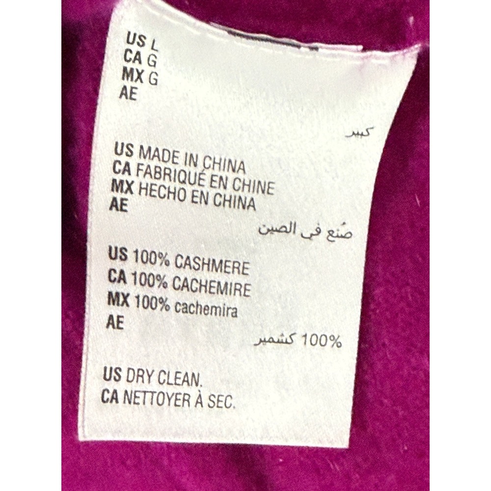 Charter Club 100% Cashmere Sweater L Magenta Purple Boat Neck High Low - Picture 8 of 8